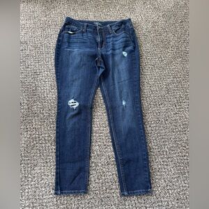 Time and Tru Dark Wash Skinny Jeans with Distress
